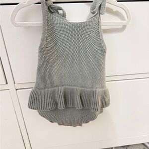 Quincy Mae Knit Baby Romper in Sage